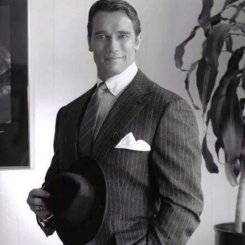 Create meme: Arnold Schwarzenegger in a suit 1986, Patrick Schwarzenegger, the young Schwarzenegger