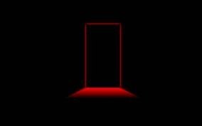 Create meme: black background, shadow light door house, black minimalism