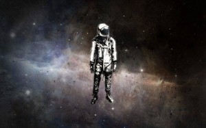 Создать мем: astronaut i see no god up here..., космонавт, астронавт арт минимализм