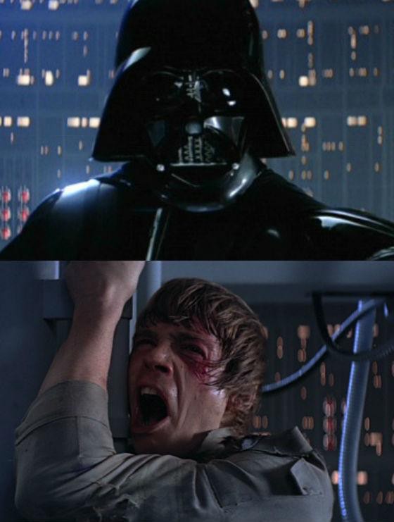 Create meme: Darth Vader and Luke Skywalker I am your father, darth vader star wars, Luke Skywalker I'm your father