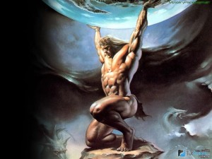 Create meme: Boris Vallejo, Atlas holds the sky