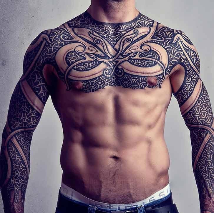 Railroad Tattoo  Chest and Arm