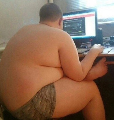Create meme: obesity , fat hacker, fat gamer
