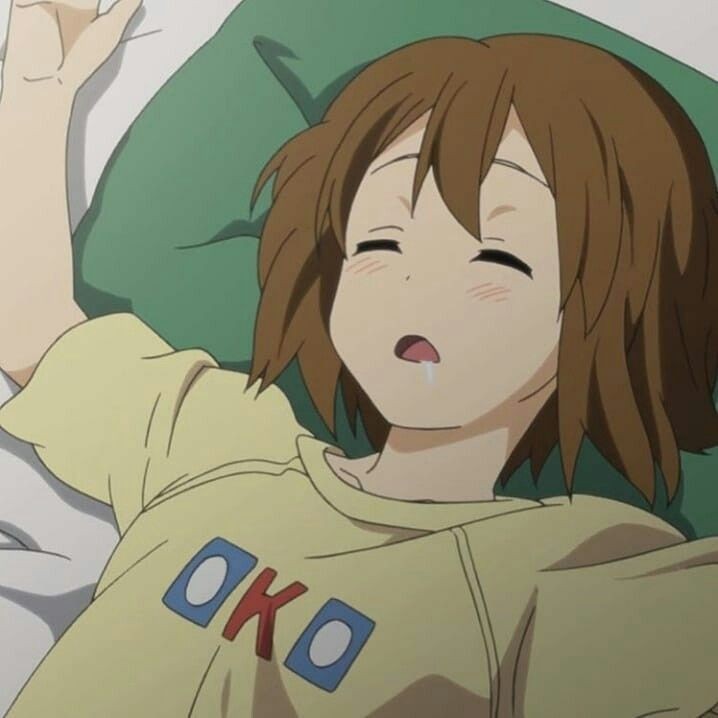 Create meme: Yui Hirasawa is sleeping, yui hirasawa, Yui hirasawa sleepy