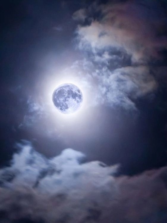 Create meme: the moon in the sky, moonlit sky, the full moon 