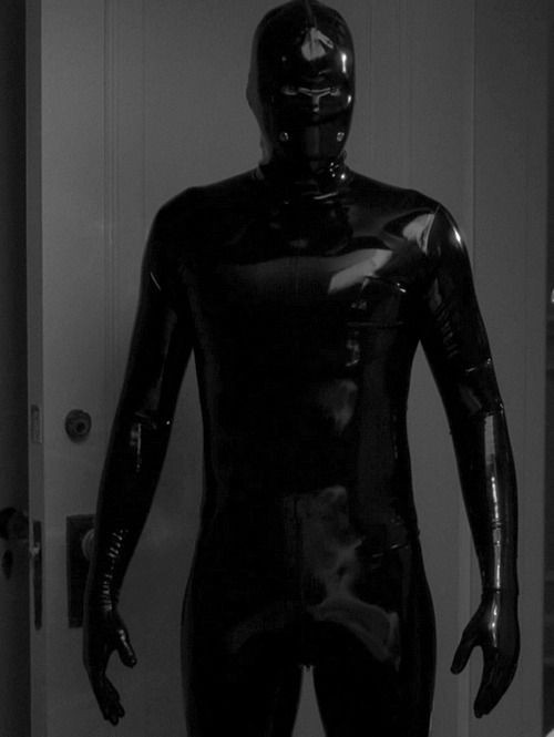 Create meme: American horror story , Evan Peters in a black latex suit, Evan Peters in a latex suit