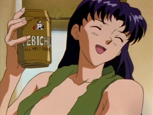 Создать мем: misato evangelion, мисато кацураги с пивом, мисато кацураги евангелион 1995