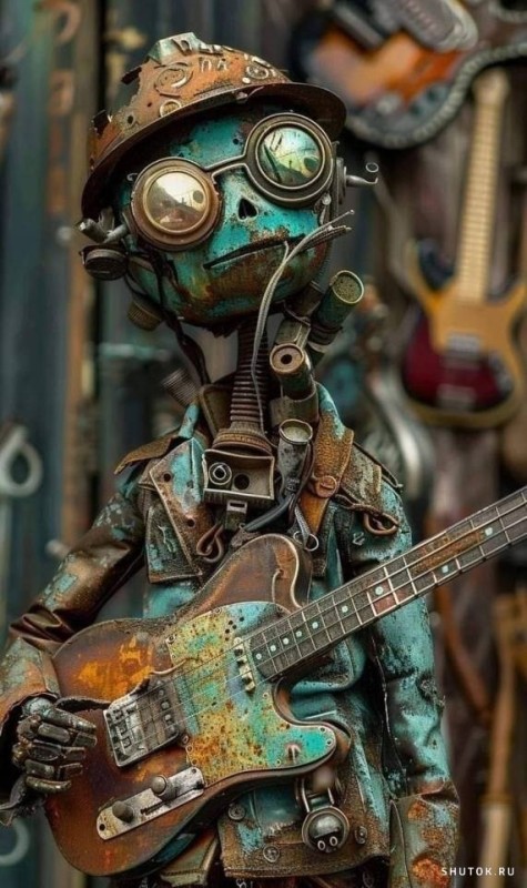 Create meme: steampunk, Steampunk robot, steampunk style