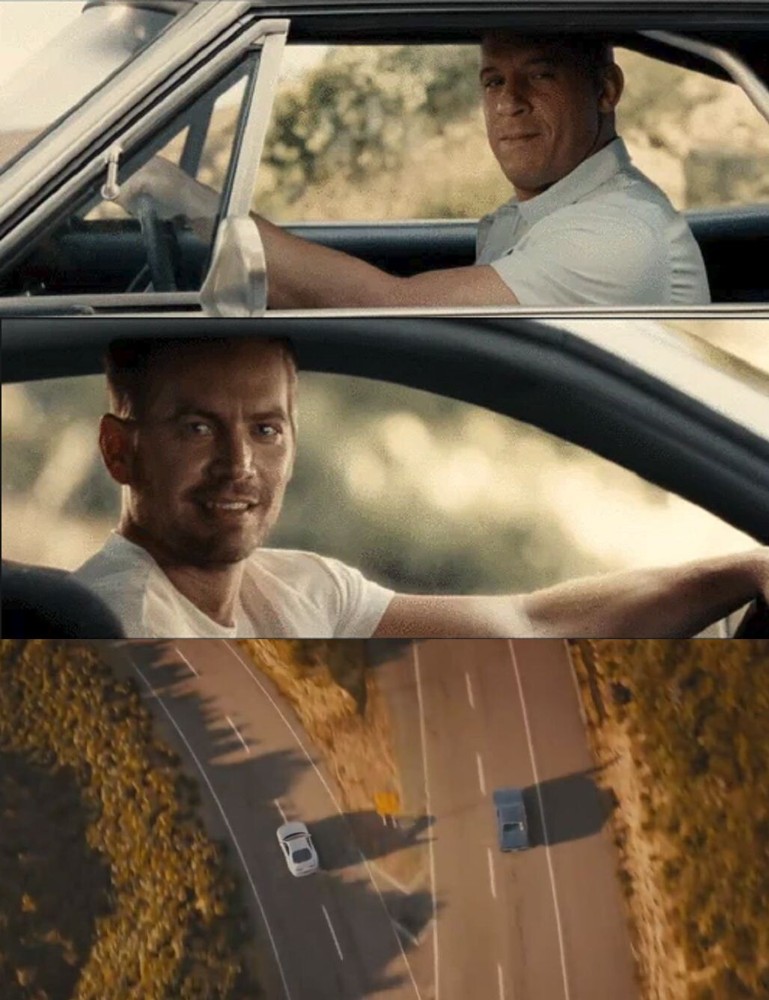 Create meme: VIN diesel and Paul Walker, Fast and Furious Paul Walker and Vin Diesel are leaving, the fast and the furious Paul Walker 