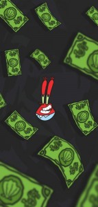 Create meme: Mr. Krabs, money, background for phone