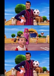 Create meme: lazy town