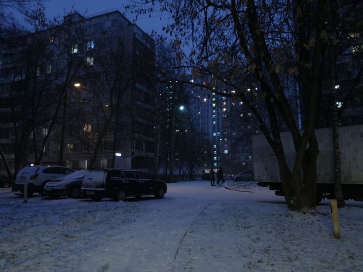 Create meme: yard at night, night snowfall, yard in winter