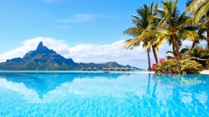 Create meme: the island of Bora Bora, tropical beach, sea ocean beach