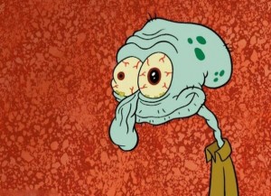 Create meme: squidward homework, stoned squidward, squidward in the morning