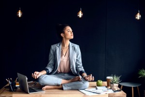 Create meme: meditation, businessman in Lotus pose, businessman meditating