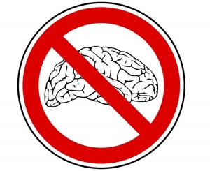 Create meme: ban, No Brain, brain crossed pattern