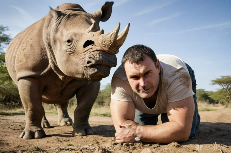 Создать мем: северный белый носорог вымер, африканский белый носорог, северный белый носорог