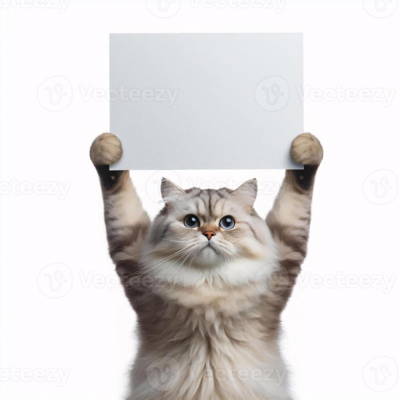 Create meme: a cat with a sign , the cat holds a sign, cat 