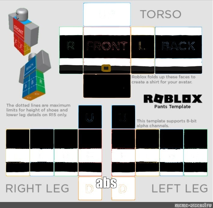 Create comics meme roblox pants template, roblox shirt template transparent  - Comics 