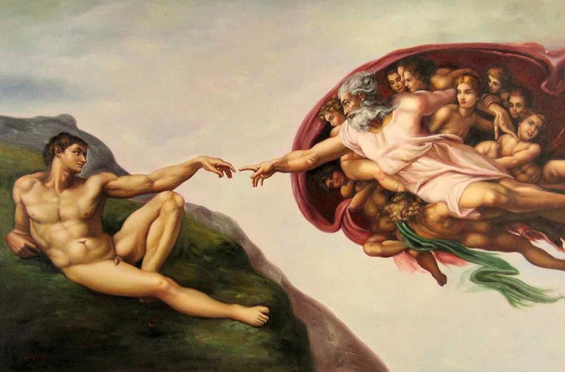 Create meme: Michelangelo's Creation of Adam Frescoes, Michelangelo painting, Michelangelo Buonarroti the creation of Adam