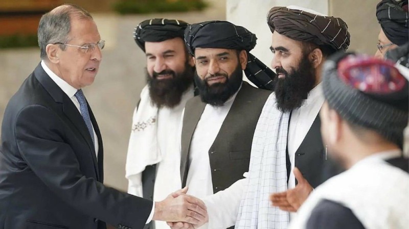 Create meme: afghan taliban, Lavrov Taliban 2021, Lavrov met with the Taliban