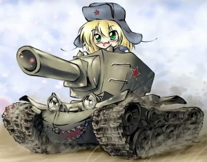 Create meme: anime tanks on Desk, anime girls in tanks, anime Chan in the tank