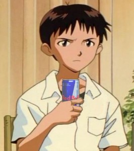 Create meme: Shinji Ikari with a mug, Shinji