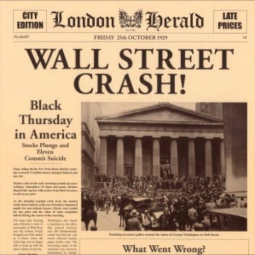 Создать мем: английский текст, винтажная газета, wall street crash of 1929