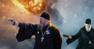 Create meme: battle priest, the Russian Orthodox Church