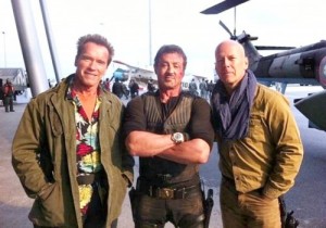 Create meme: Schwarzenegger Stallone Bruce, Stallone Schwarzenegger Willis, Stallone Schwarzenegger