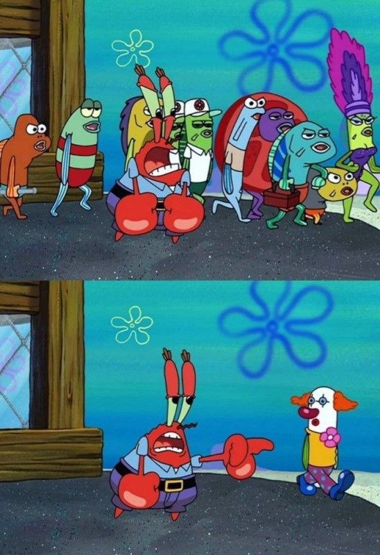 Create meme: except you, you stay, mr krabs meme, spongebob meme