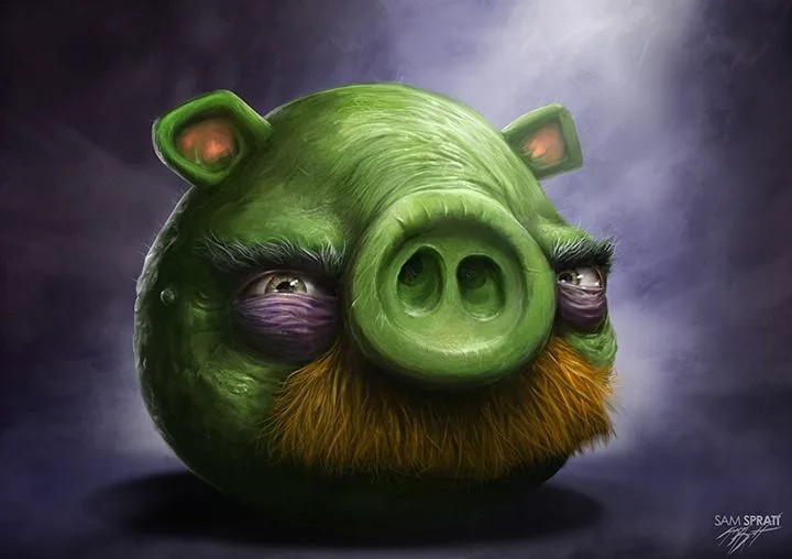 Create meme: Angri Birds is the king of pigs, Angri Birds pig, angry birds pig