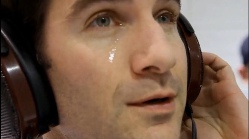 Create meme: Crying in headphones, Microphone audibility, The man with the headphones is a meme