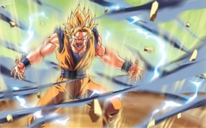 Create meme: Goku, kamehameha, super saiyan