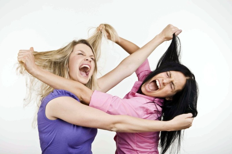 Create meme: girls are fighting, female aggression, girls fighting over their hair