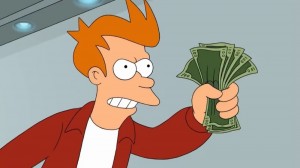 Создать мем: shut up and take my money, shutup and sign futurama, мем shut up and take my money