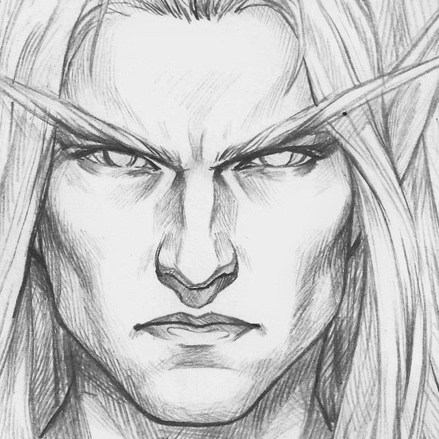 Create meme: elf pencil, drawings for drawing elves, elf pencil drawing