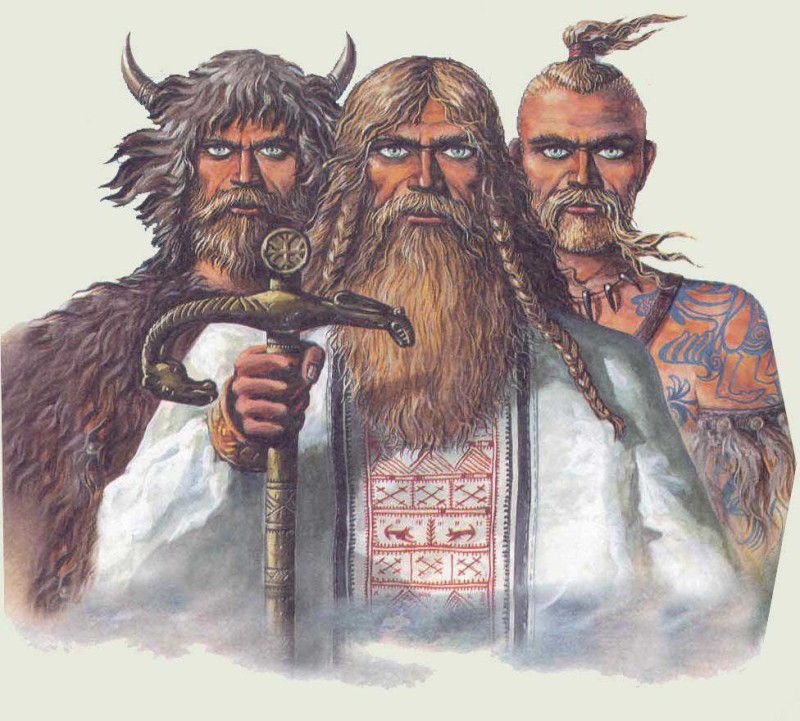 Create meme: the great triglav of the Slavic gods, the Slavic god belobog and chernobog, Slav