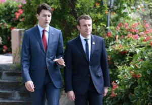 Создать мем: премьер министр канады, emmanuel macron, justin trudeau