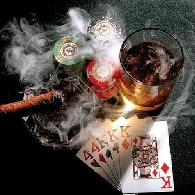 Create meme: poker whiskey cigars, poker cigars, card poker