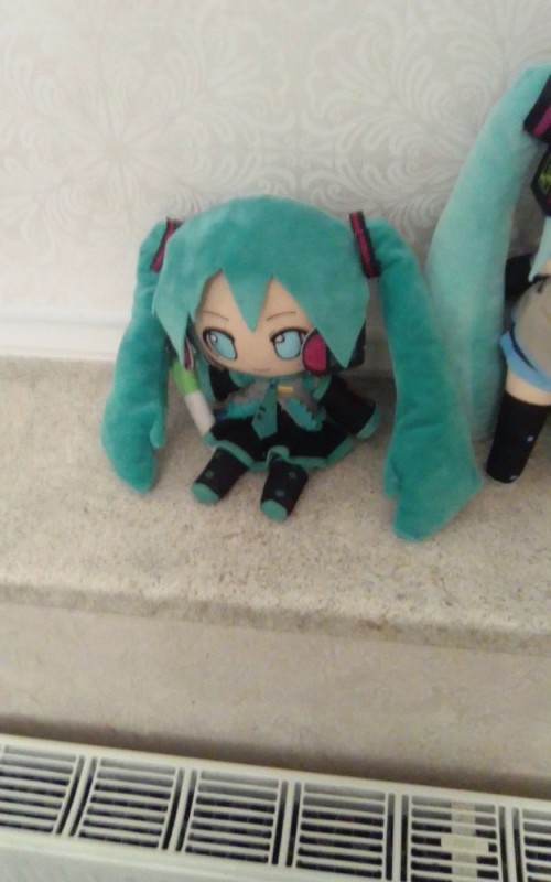 Create meme: soft toy hatsune miku, hatsune miku plush toy, hatsune miku plush toy