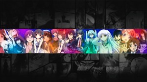Create meme: anime collage, anime gathering art, anime