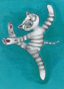 Создать мем: кошка логотип, the dancing cat art, кошки