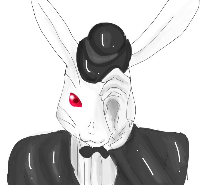 Create meme: laplace's demon rabbit, rabbit in a tuxedo, white rabbit
