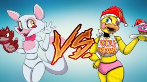 Create meme: fnaf the mangle, the mangle and toy Chica, the Chica