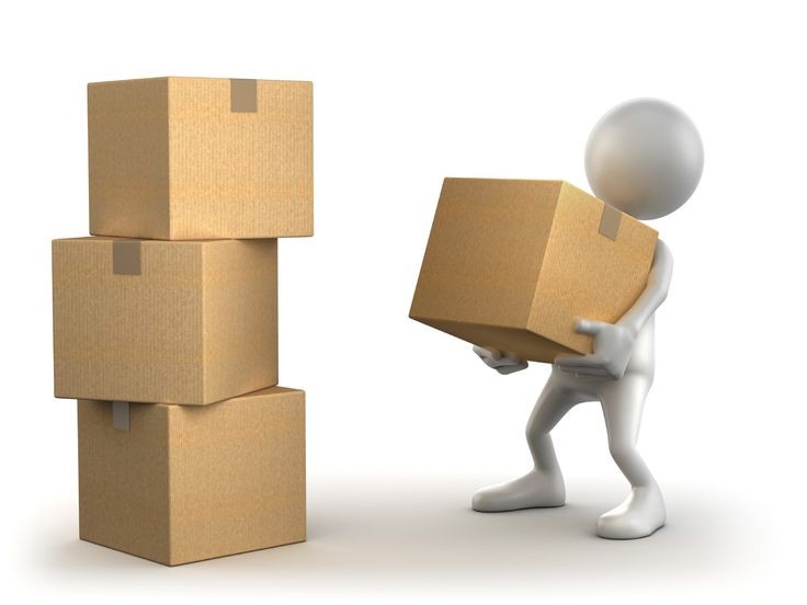 Create meme: the man with the box, the man with the boxes, movers 