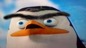 Create meme: Hey prick meme penguin, meme penguin head, The penguins of Madagascar