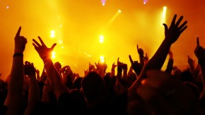 Create meme: party, rock concert hands up, concert crowd hands