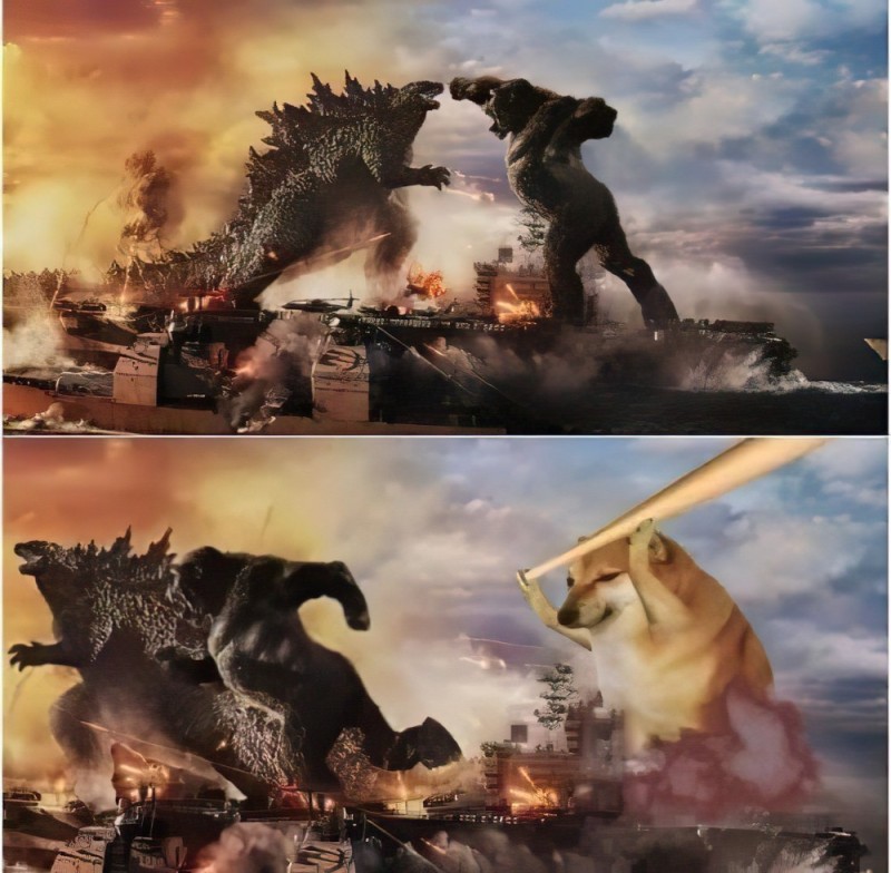 Create meme: godzilla and king Kong, godzilla vs king, godzilla vs kong meme