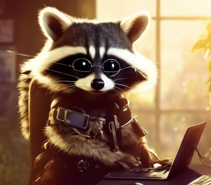 Create meme: raccoon art, raccoon illustration, evil raccoon 